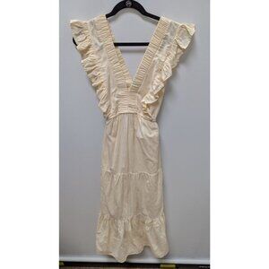 Strut & Bolt Beige Sleeveless Cotton Peasant Maxi Dress